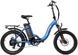 Cicli Puzone Bici elettriches BICI FAT BIKE RUOTA 20 X 4.0 TECHBIKE SHUTTLE S E-BIKE BICICLETTA ELETTRICA PIEGHEVOLE MOTORE 250W BATTERIA CELLE SAMSUNG 48V 15, 6Ah (BLU)