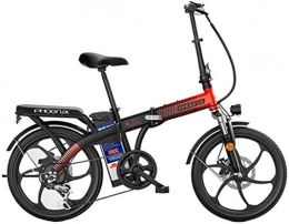 ZJZ Bici elettriches Bicicletta elettrica da 20 pollici per adulti, bicicletta elettrica per pendolari con batteria rimovibile da 48 V, motore da 250 W, strumento digitale LCD, bicicletta elettrica pieghevole (colore: ros