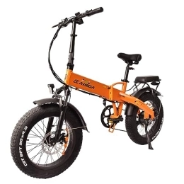 K KAISDA Bici elettriches Bicicletta Elettrica Pieghevole K2PRO 20" con Pneumatici Grassi, con Batteria 48V 12.8Ah con Motore BAFANG, Shimano 7 con App (ha un Campanello, Portapacchi, all'interno Dello stVZO) (arancia)