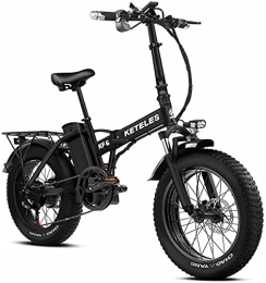 Bicicletta elettrica pieghevole per pneumatici grassi, batteria staccabile da 48 V 18 Ah, 20× 4.0 pollici, la durata della batteria assistita può raggiungere 65-85 km, adatta per adulti