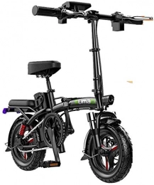 ZJZ Bici elettriches Biciclette elettriche veloci per adulti Bicicletta elettrica pieghevole per adulti, bicicletta elettrica da 14 pollici / bici per pendolari, distanza di percorrenza 30-180 km, batteria 48V, cambio a 3