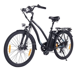 Bodywel Bici elettriches Bodywel Bicicletta elettrica A26 da 26 pollici, cambio Shimano a 7 marce, funzione app, motore da 250 W + batteria rimovibile (26 pollici)