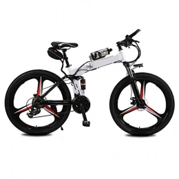 BXZ Bici elettriches BXZ Mountain bike elettrica, bicicletta elettrica da 26 pollici da 250 W con batteria agli ioni di litio rimovibile da 36 V 6, 8 Ah, cambio a 21 velocità, bianca