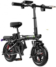 ZMHVOL Bici elettriches Ebikes, Biciclette elettriche veloci per adulti Pieghevole Bici elettrica per adulti, 14 "Bicicletta elettrica / Commuta Ebike Distanza di viaggio 30-180 km, batteria 48V, 3 marcia di trasmissione a 3