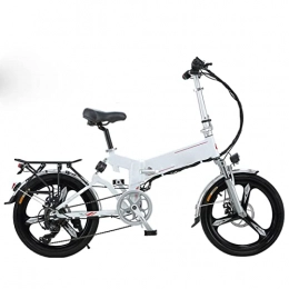  Bici elettriches Electric Bike Foldable for Adults Electric Bicycle 350W 34V Small Electric Moped 20 inch Folding Electric Bike (Color : White 80KM) (One Wheel 100km1)