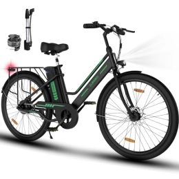 ELEKGO Bici elettriches ELEKGO Bicicletta Elettrica, 26” Bici Elettrica, Adulto City E-bike Con Li-Batteria 36V / 8.4Ah, Motore 250W, Fino a 35-70KM, Ebike Pedalata Assistita, Donna Uomo
