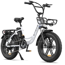 ENGWE  ENGWE L20 Bicicletta Elettrica Adulto, 20'' ×4.0'' Fat Tire Bici Elettrica per Donna, 7 velocità , Batteria Rimovibile 48V 13Ah Autonomia bis zu 40-120 km E-Bike (Bianco)