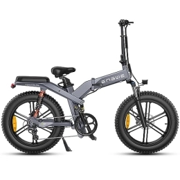 ENGWE Bici elettriches ENGWE X20 Bici Elettrica Pieghevole con 20" x 4.0 Fat Tire Dual Batteria Rimovibile 48V14.4AH / 7.8AH Lange 120 km, 3 Tripla Sospensione Shimano 8 Velocita All Terrain Ebike