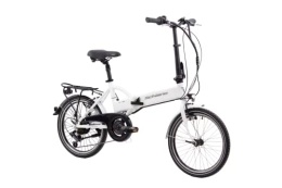 F.lli Schiano Bici elettriches F.lli Schiano E-Sky 20" E-Bike, Bicicletta Elettrica Pieghevole per Adulti con Motore 250W e 7 velocità, Batteria al Litio 36V 7.8Ah estraibile, Colore Bianco
