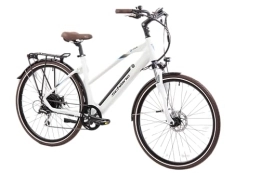 F.lli Schiano Bici elettriches F.lli Schiano E-Voke 28" E-Bike, Bicicletta Elettrica da Trekking con Motore da 250W e Batteria al Litio 36V 11, 6Ah rimovibile, Shimano 8 Velocità, Colore Bianco