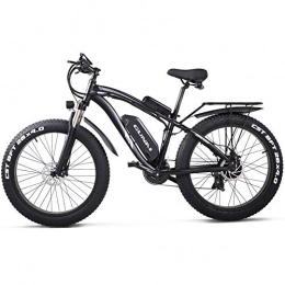 GUNAI Bici elettriches GUNAI Bicicletta Elettrica 26"4.0 Fat Tire off-Road E-Bike 1000W 48V 17AH Mountain Bike Elettrica con Sedile Posteriore (Nero)