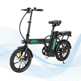 HITWAY Bici elettriches HITWAY Bicicletta elettrica, batteria rimovibile da 7, 5 Ah, motore da 250 W, ruota da 16 pollici, bicicletta da città, E bike leggera e pieghevole con pedalata assistita per adolescenti e adulti