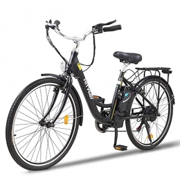HITWAY Bici elettriches HITWAY bicicletta elettrica da città da 26 pollici con motore da 250 W, cambio a 7 velocità, e-bike Pedelec con batteria al litio rimovibile da 36 V 10, 4 Ah 50 km