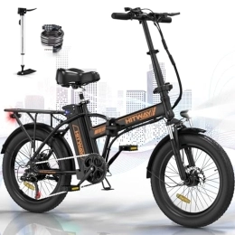 HITWAY  HITWAY Bicicletta Elettrica Pieghevole 20” 3.0 Fat Tire Bici Elettrica Adulto E-Bike con Li-Batteria 36V 12AH, Max velocità 25 km / h, 35-90 km