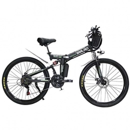 HJCC Bicicletta Elettrica, Mountain Bike Elettrica Pieghevole per Adulti, Batteria al Litio 36V350W, Nera E Verde