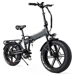 HMEI Bici elettriches HMEI Bici elettrica per Adulti Uomo E Bike Pieghevole 20 * 4.0 Pollici Fat Tire 500w 48v 10ah Bicicletta elettrica da Neve Mountain Bike Fuoristrada (Colore : Nero)