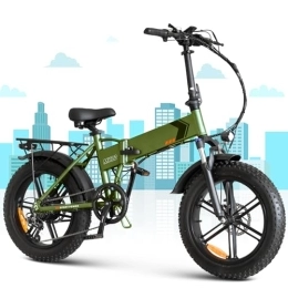 Hotplex Bici elettriches Hotplex E-Bike, Bicicletta Elettrica con Pedalatura Assistita Sospensione in Lega di Alluminio - Pannello di Controllo LCD a colori - Autonomia fino a 50 KM Pneumatici da 20 pollici (MH12-Green)