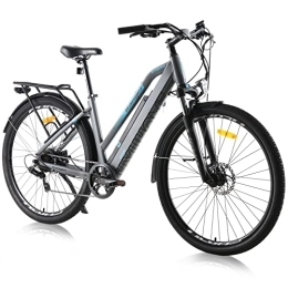 Hyuhome Bici elettriches Hyuhome Bici elettriche da 28 '' per adulti e uomini, mountain bike elettrica con batteria rimovibile da 36 V 12, 5 Ah e motore BAFANG (grigio, 820 L)
