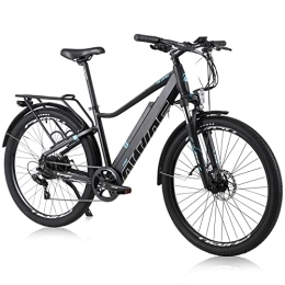 Hyuhome Bici elettriches Hyuhome Biciclette elettriche da 27.5" per adulti e donne, 36 V 12, 5 Ah Ebikes per tutti i terreni, bici elettrica da città E-MTB con sistema di trasmissione Shimano a 7 velocità e motore BAFANG