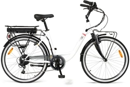 i-Bike Bici elettriches i-Bike, City Easy Comfort, Bicicletta Elettrica a Pedalata Assistita Unisex adulto, Bianco, Unica