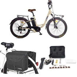 i-Bike Bici elettriches i-Bike City Easy S ITA99, Bicicletta elettrica a pedalata assistita Unisex Adulto, 46 cm, Colori assortiti, 1 pezzo + Borse da Trasporto + Kit Riparazione + Supporto Universale per Smartphone