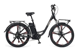i-Bike  i-Bike City ePlus ITA99, Bicicletta elettrica a pedalata assistita Unisex Adulto, ruote da 26 pollici, Nero, Taglia unica