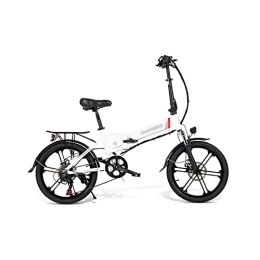 IEASE Bici elettriches IEASEddzxc Electric Bicycle 20 Inch Folding Electric Bicycle Lithium Battery Brake Variable Speed Folding Electric Bicycle (Color : White)