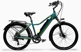 IMBM Bici elettriches IMBM Pard3.0 Bicicletta 26 Pollici elettrica, 300W City Bike, Olio Spring Suspension Fork, Pedale Assist Biciclette, Long Endurance (Color : Green, Size : 15Ah+1 Spare Battery)