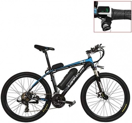 IMBM Bici elettriches IMBM T8 36V 240W Strong Pedal Assist Bici elettrica, Alta qualità & Fashion MTB elettrica Mountain Bike, Adotta Forcella della Sospensione (Color : Blue LED, Size : 20Ah+1 Spare Battery)