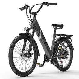 Kinsella Bici elettriches Kinsella ES500PRO City bike elettrica: batteria al litio 14, 5 Ah, pneumatici 24 * 2, 4, strumento intelligente, Shimano a 7 velocità, freno a disco. (grigio)