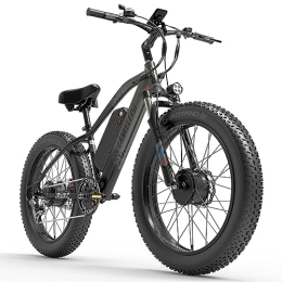 Kinsella Bici elettriches Kinsella MG740PLUS Bicicletta elettrica fuoristrada a doppio motore, batteria al litio 48V20ah (Samsung), sospensione a molla ad olio, ruote 26 * 4.0, mountain bike elettrica (grigio)