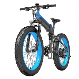 LIU Bici elettriches LIU Bici elettrica Pieghevole for Adulti 440 libbre 25 mph 1000w Bike elettrica da 26 Pollici Fat Ebike Pieghevole Ebike Bici 48V Bicicletta da Montagna elettrica (Colore : 14.5AH Blue)