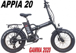LOMBARDO BICI Bici elettriches LOMBARDO BICI APPIA Ruota 20 Fat Bike Motore 250w 80Nm Batteria 624Wh 48v 13ah Gamma 2020 (Black White Matt)