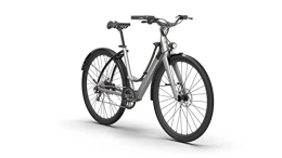 milanobike Bici elettriches milanobike SAUDADE city bike elettrica leggera e-Bike 3 velocita con FRAMEBLOCK e FRAMECARE (S / M, Grigio)