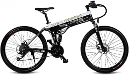 N&I Bici elettriches N&I Electric Bike 26" Folding Ebike 27 Speed Mountain Bike 240W 48V 10Ah Aluminum Alloy Frame And Rim Full Suspension White
