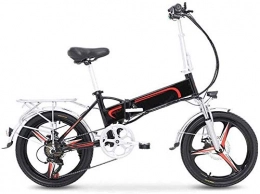 N&I Bici elettriches N&I Folding Electric Bicycle Variable Speed Small Portable Ultra Light 48V Lithium-Ion Battery Ebike Adult Men And Women Outdoors Adventure