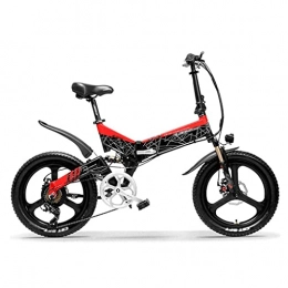 N&I Bici elettriches N&I Folding Electric Bike 20 inch Folding Electric Bike 400W 48V 10.4Ah / 12.8Ah Li-Ion Battery 5 Level Pedal Assist Front Amp Rear Suspension Black Yellow