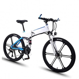 N&I Bici elettriches N&I Folding Electric Bike 350W 26'' Adult Aluminum Alloy Electric Bicycle with Removable 36V 8AH Lithium-Ion 27 Speed Shifter Dual Disc Brakes Unisex Lithium Battery Beach Cruiser for