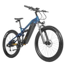 PULUMA Bici elettriches PULUMA PH001 - Bicicletta elettrica da 27, 5 pollici, batteria Panasonic, 48 V, 20 Ah, pneumatici elettrici a pedalata assistita, 27, 5 "x 2, 8", freni a disco idraulici (nero e blu)