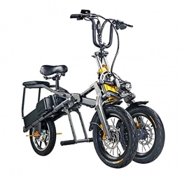 QININQ Bici elettriches QININQ Bicicletta elettrica, Bicicletta elettrica Pieghevole per Adulti da 14‘’ 48V 7.5AH, con Motore Elettrico da 350W, Tre modalità di Guida, Biciclette elettriche Impermeabili per Adulti