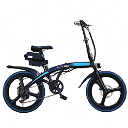 QTQZ Bici elettriches QTQZ Bicicletta elettrica multiuso a 7 marce con velocità variabile batteria agli ioni di litio rimovibile E-Bike in acciaio al carbonio 20" pieghevole per adulti