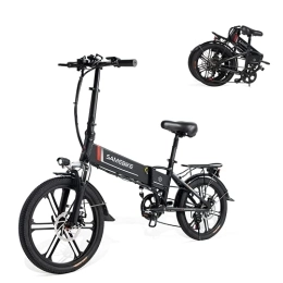 Samebike Bici elettriches SAMEBIKE 20LVXD30-II Versione di aggiornamento 48V 10.4AH Bici elettrica Bicicletta elettrica pieghevole da 20 pollici per pendolari per adulti (Nero)