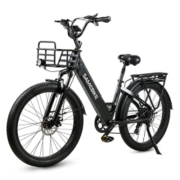 Samebike Bici elettriches SAMEBIKE bici elettrica per adulti, bici elettrica per pneumatici grassi 26 * 3.0 Ebike, bicicletta elettrica per adulti con batteria rimovibile 48V14AH, 7 velocità Gears Bicicletta