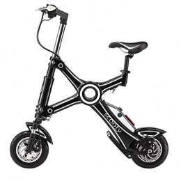 SCOOTY - Bicicletta elettrica pieghevole, unisex, da adulto, colore: nero