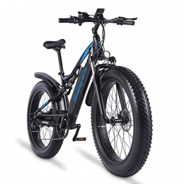 sheng milo Bici elettriches Sheng Milo MX03 bicicletta elettrica 26 pollici, mountain bike 1000W, bici elettrica da montagna da neve da spiaggia da fondo 48V, batteria al litio rimovibile 17Ah, pneumatici 4.0 grassi
