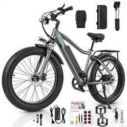 TODIMART Bici elettriches TODIMART Fat Bike Elettrica, batteria 48V 17Ah, 26 * 4 pollici, durata della batteria fino a 50-70Km, avvio con un pulsante, cruise control, mountain bike per adulti staccabile con batteria (J26)