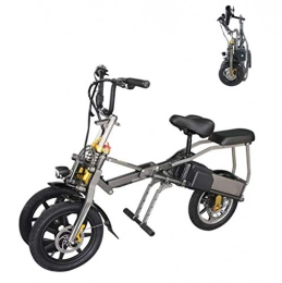 AI CHEN Bici elettriches Triciclo pieghevole per bicicletta elettrica a tre ruote da 14 pollici Bicicletta elettrica a 3 ruote per adulti con sedile posteriore Mini bici a pedali per mobilità cittadina 48V7.8AH batteria