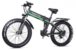 VOZCVOX Bici elettriches VOZCVOX 26 Pollici Bici elettrica 1000W 48V Bici Montagna, Shimano 21velocità, Full Suspension, velocità 40km / h, Mileage 50-60km, con Sedile Posteriore