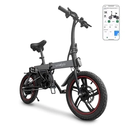 Windgoo Bici elettriches WINDGOO Bici Elettrica, 16“ Bicicletta Elettrica, E BIKE con motore da 250W batteria per pendolari da 36V 7.5Ah, Controllo Intelligente Tramite APP, City Bike unisex per adolescenti