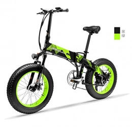 WXJWPZ Bici elettriches WXJWPZ Bicicletta Elettrica Pieghevole Bicicletta Pieghevole da 20 Pollici Mountain Bike 500W 48V 14.5Ah Batteria Elettrica per Bici al Litio, Green